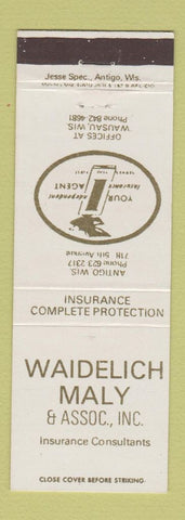 Matchbook Cover - Waidelich May Insurance Wausau WI