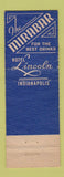 Matchbook Cover - Hotel Lincoln Indianapolis IN WEAR