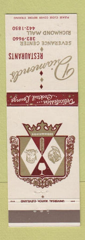Matchbook Cover - Diamonds' Restaurants Cleveland? OH