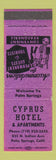 Matchbook Cover - Cyprus Hotel Palm Springs CA