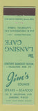 Matchbook Cover - Lansing Cafe Jim's Lounge Lansing MI