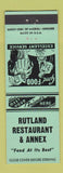 Matchbook Cover - Rutland Restaurant Annex