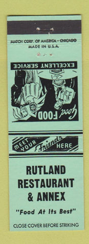 Matchbook Cover - Rutland Restaurant Annex