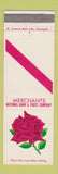 Matchbook Cover - Merchants National Bank Indianapolis IN