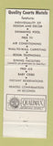 Matchbook Cover - Perkins Motel Littleton NH Quality Motels