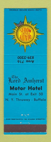 Matchbook Cover - Lord Amherst Motor Hotel NY