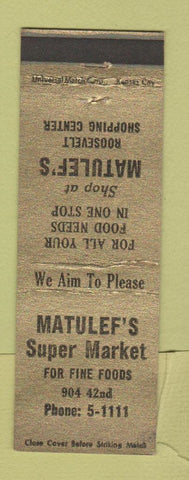 Matchbook Cover - Matulef's Restaurant