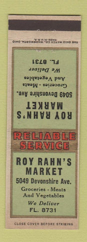 Matchbook Cover - Roy Rahn's Market St Louis MO