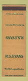 Matchbook Cover - RS Evans