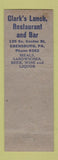 Matchbook Cover - Clark Powell Restaurant Ebensburg PA