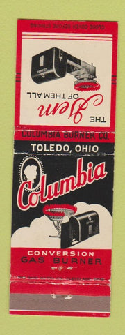Matchbook Cover - Columbia Burner Toledo OH