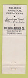 Matchbook Cover - Columbia Burner Toledo OH
