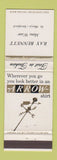 Matchbook Cover - Arrow Shirts Ray Bennet Men's Clothes St Marys Stratford ON