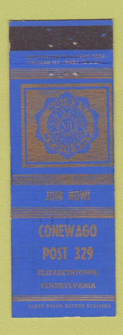 Matchbook Cover - American Legion Conewago Post Elizabethtown PA ADVANCE