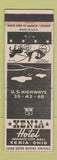 Matchbook Cover - Xenia Hotel OH