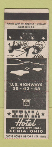 Matchbook Cover - Xenia Hotel OH