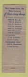 Matchbook Cover - Estee Sleep Shops Furniture Beds Chicago IL Milwaukee WI