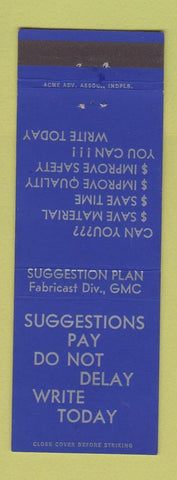 Matchbook Cover - GMC Fabricast Division Suggestions
