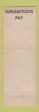 Matchbook Cover - GMC Fabricast Division Suggestions