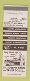 Matchbook Cover - St Joseph Bank and Trust South Bend IN Roseland