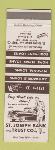 Matchbook Cover - St Joseph Bank and Trust South Bend IN Roseland