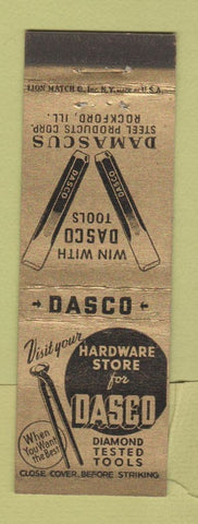 Matchbook Cover - Dasco Hardware Tools Rockford IL Damascus