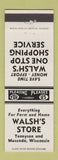 Matchbook Cover - Waslsh's Store Farm and Home Tennyson Muscoda WI