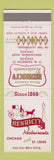 Matchbook Cover - Henrici's Restaurants Chicago St Louis MO