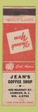Matchbook Cover - Jean's Coffee Shop Camden NJ
