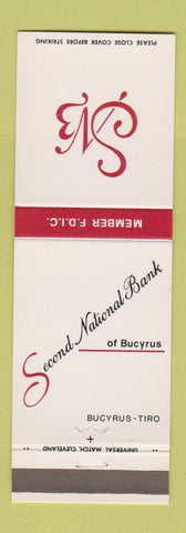 Matchbook Cover - Second National Bank Bucyrus Tiro OH