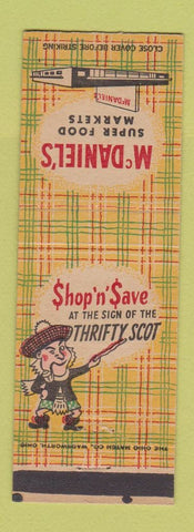 Matchbook Cover - McDaniel's Grocery Super Market