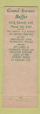Matchbook Cover - Grand Avenue Buffet Kansas City MO Newton Tritico girlie