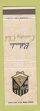 Matchbook Cover - Bethesda Country Club MD
