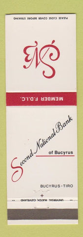 Matchbook Cover - Second National Bank Bucyrus Tiro OH