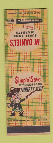 Matchbook Cover - McDaniel's Super Market