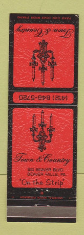 Matchbook Cover - Town and Country Beaver Falls PA Motel