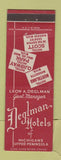 Matchbook Cover - Deglman Hotels Marquette Sault Ste Marie Hancock MI WEAR