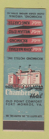 Matchbook Cover - Chamberlin Hotel Fort Monroe VA Richmond Hotels