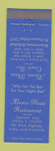 Matchbook Cover - Alamo Plaza Court Louisville KY