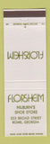 Matchbook Cover - Florsheim Shoes Hilburn's Rome GA