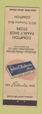 Matchbook Cover - John C Roberts Shoes Compton Family Shoes CA?
