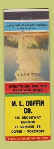 Matchbook Cover - ML Coffin Farm and Home Store Bangor Dover Foxcroft ME