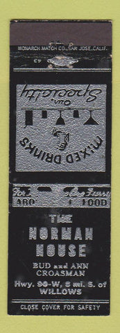 Matchbook Cover - Norman House Willows CA WEAR