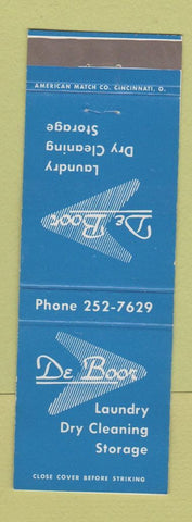 Matchbook Cover - De Book Laundry Dry Cleaning