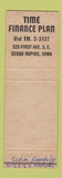 Matchbook Cover - Time Finance Plan Cedar Rapids IA