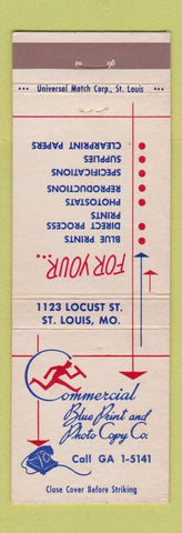 Matchbook Cover - Commercial Blue Print Photo Copy St Louis MO