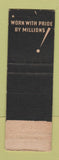 Matchbook Cover - Freeman Men's Shoes Geo Hutchins Pittsburgh PA WEAR