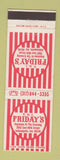 Matchbook Cover - TGI Friday's Indianapolis IN