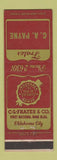 Matchbook Cover - CL Frates Insurance Bonds CA Payne Oklahoma City OK