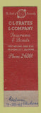 Matchbook Cover - CL Frates Insurance Bonds CA Payne Oklahoma City OK
